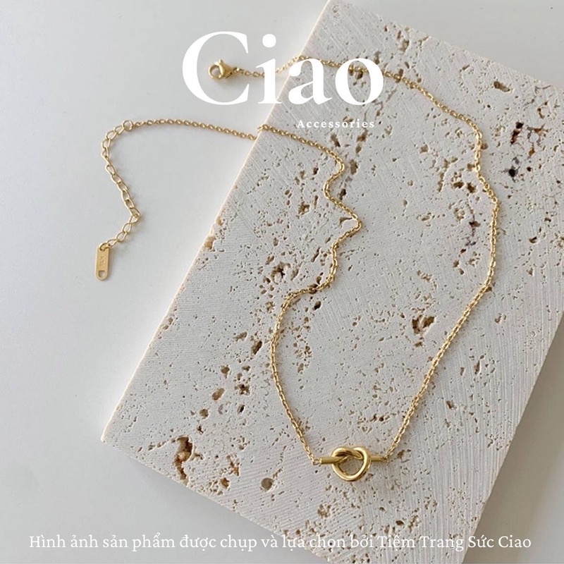 [TRENDY] Dây chuyền/ Vòng cổ titan không gỉ thiết kế hình xoắn đơn giản nhẹ nhàng Vivian Ciao