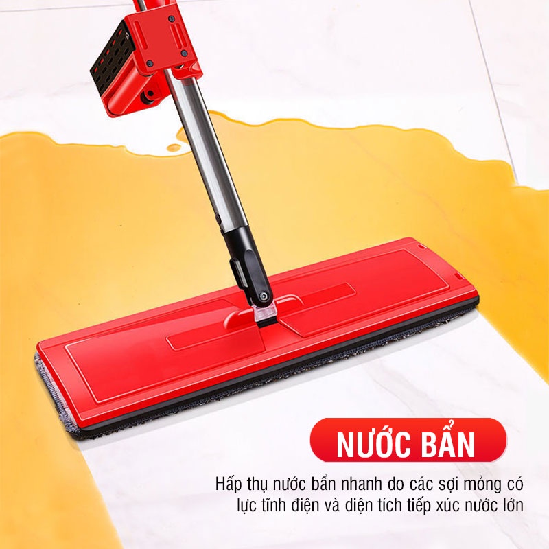 Cây lau nhà tự vắt - Cây lau nhà thông minh sử dụng đơn giản tiết kiệm thời gian, xoay 360 độ bảo hành 12 tháng