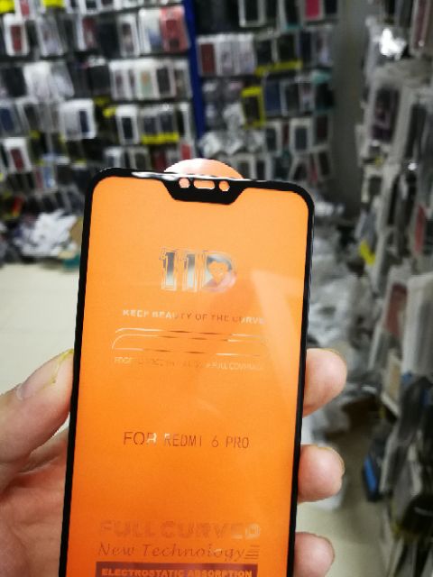 CƯỜNG LỰC 11D XIAOMI A2 LITE / REDMI 6 PRO 💝FREESHIP Từ 50k💝 CAO CẤP FULL MÀN ĐEN ( tặng keo mép giấy lấy bụi )