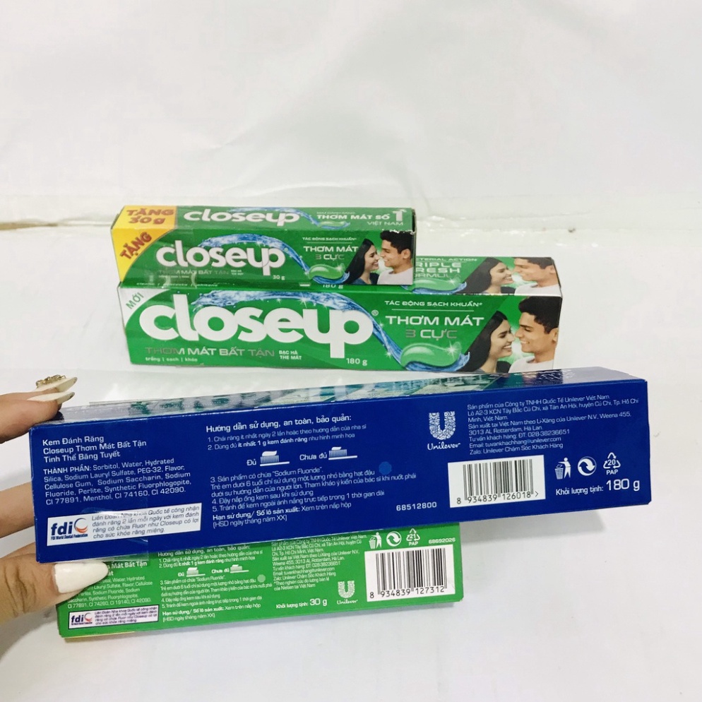 KEM ĐÁNH RĂNG CLOSEUP TRẮNG RĂNG TỰ NHIÊN 180G