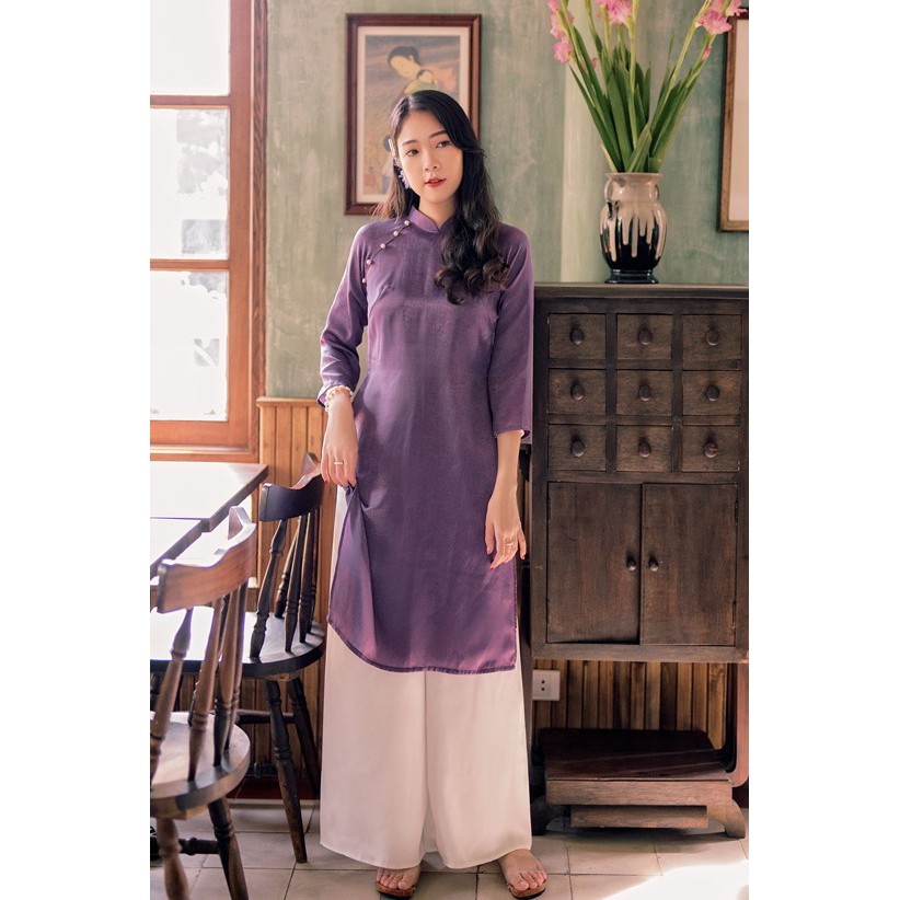 Sumire Store Áo dài Dáng xưa Yên Phương Tím than