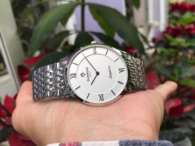 Đồng hồ nam sunrise số la mã- dây inox- kính sapphire