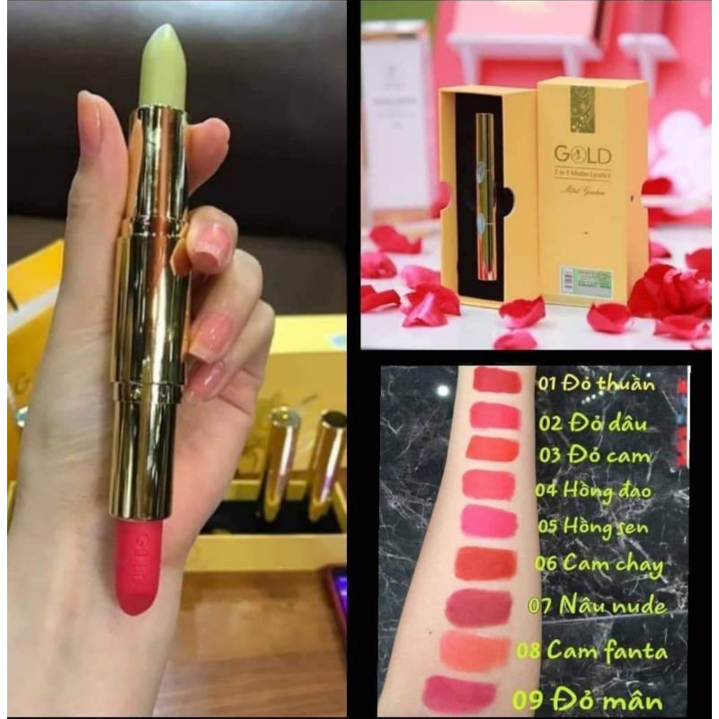 Son Môi Mini Garden Gold 2 in 1 Nhung Lì | BigBuy360 - bigbuy360.vn
