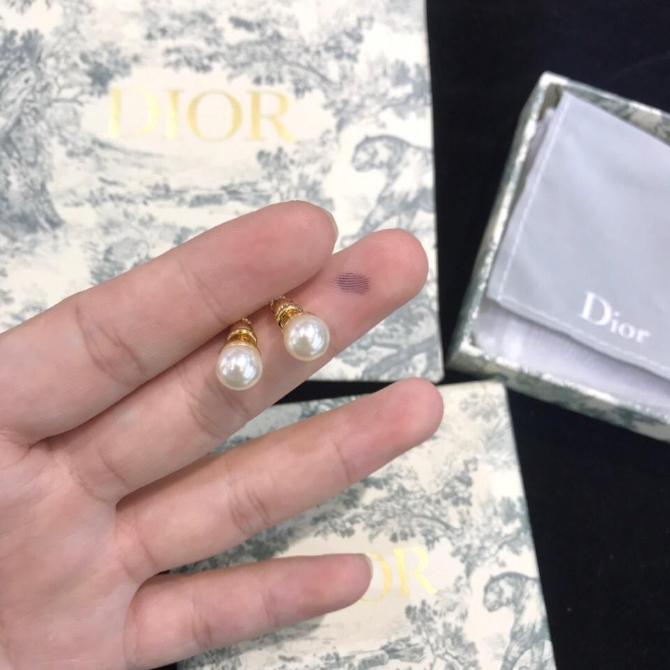 Dior Bông Tai Mạ Vàng 18k Đính Ngọc Trai Nhân Tạo Thời Trang Dành Cho Nữ 925