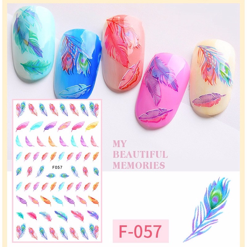 [ Lẻ ] Sticker dán móng tay hình lông vũ F057