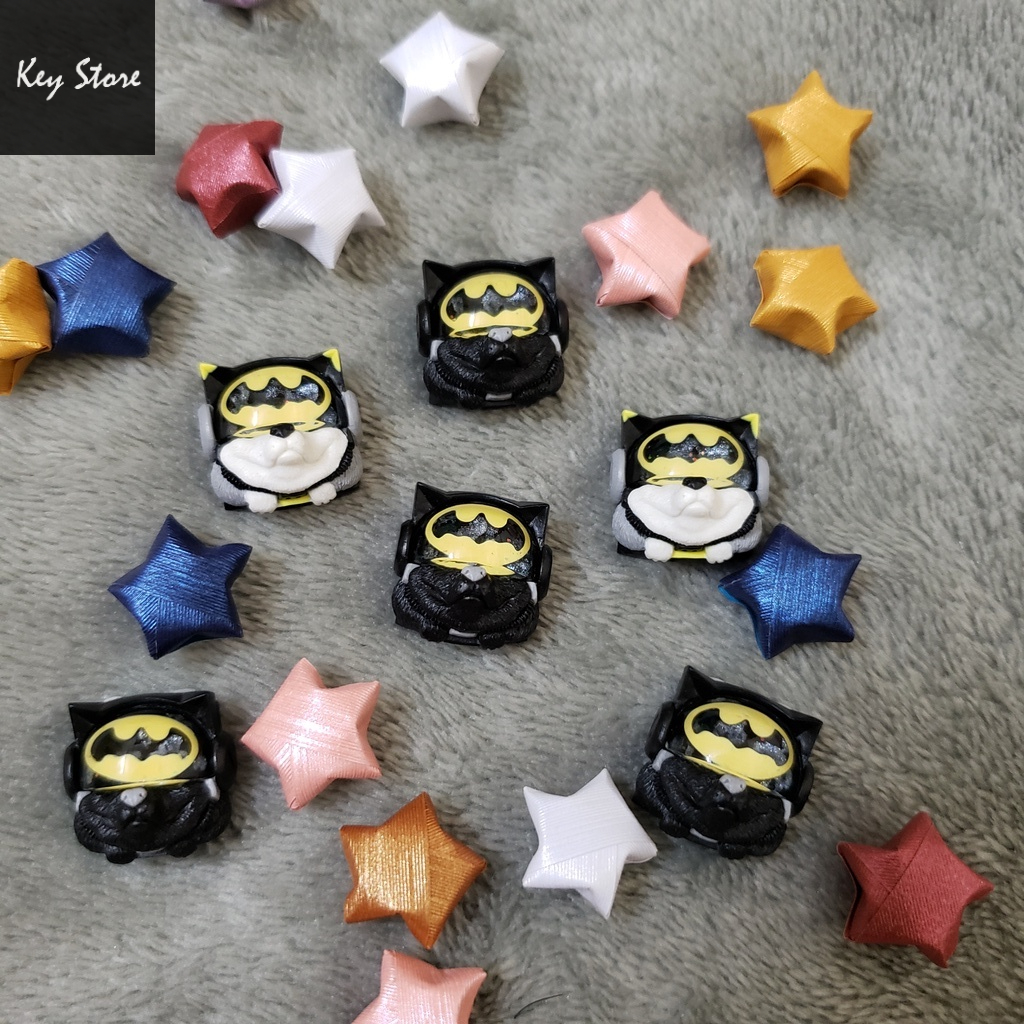 Nút bàn phím cơ artisan keycap sirius màu đen batman