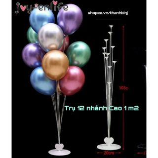 Trụ Cao 1m2 gồm 12 nhánh trang trí bong bóng sinh nhật trụ giả bay