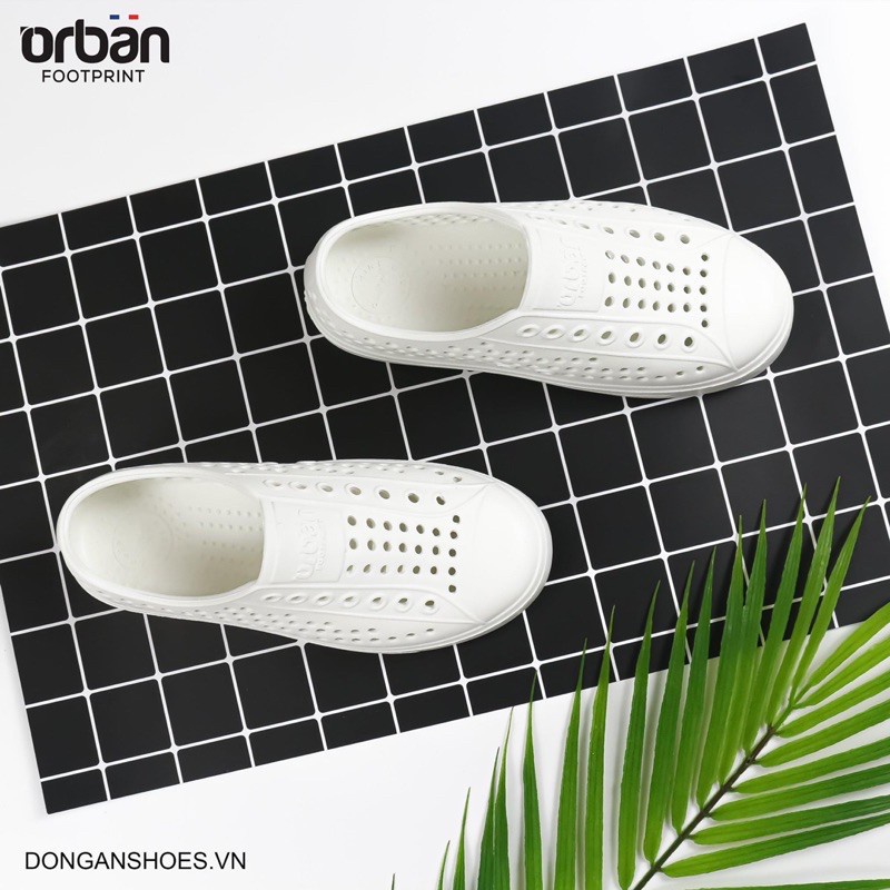 Giày nhựa URBAN NATIVE trơn 1 màu đi mưa, đi biển, du lịch, chống nước, không hôi chân xốp siêu mềm siêu nhẹ