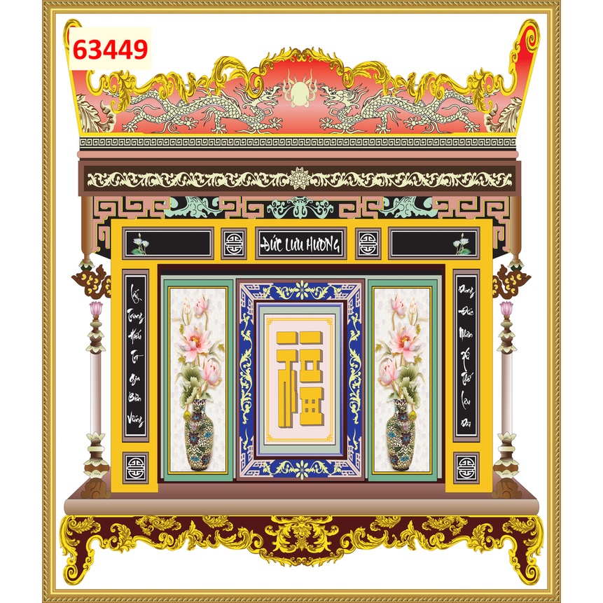 Tranh Dán tường 3d Phòng thờ, bàn thờ nhiều kích cỡ khác nhau