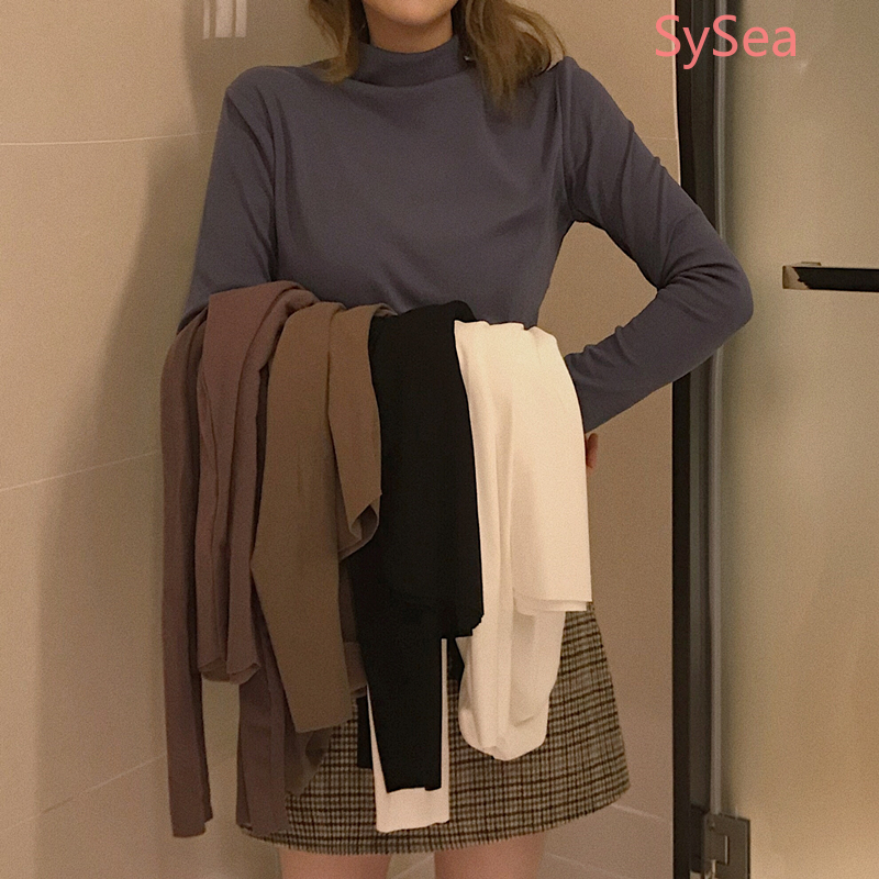Áo thun tay dài mùa thu phong cách công sở Hàn Quốc cho nữ