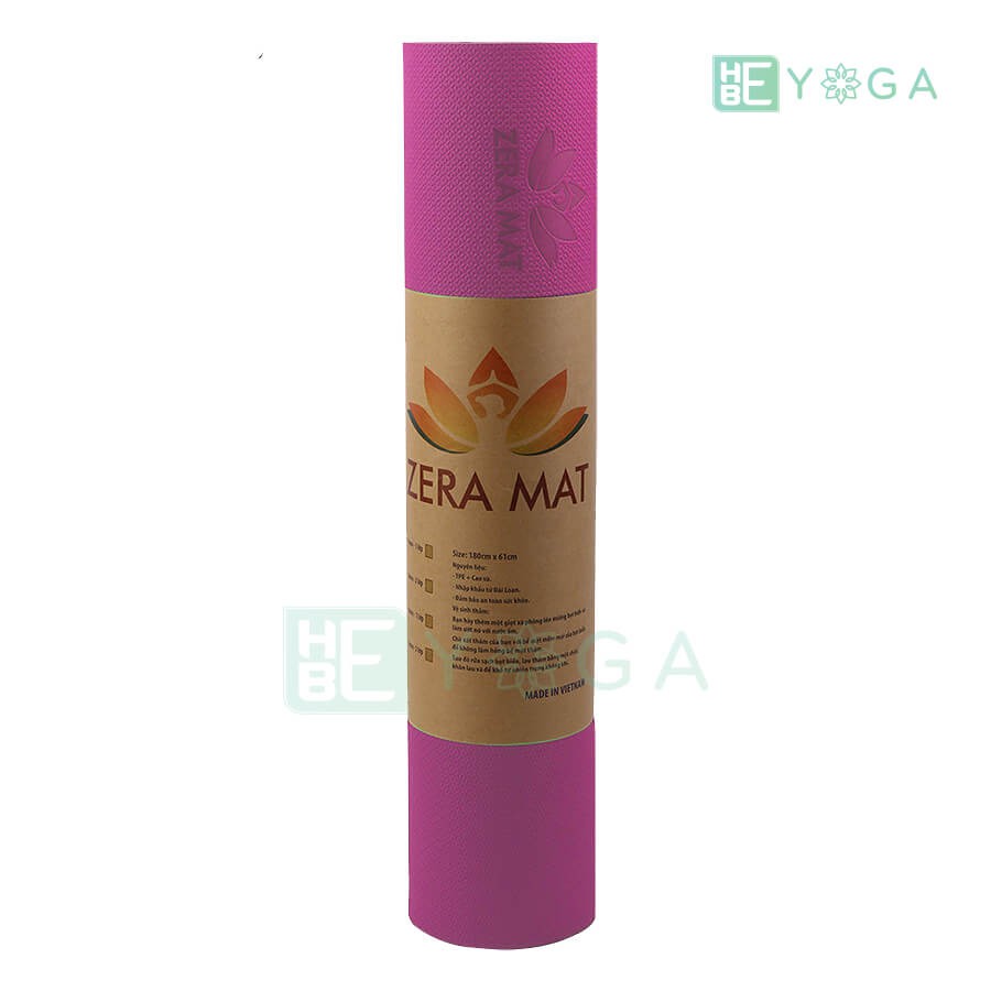 Thảm Tập Yoga TPE Zera Mat 2 Lớp 8mm màu Hồng (Tặng Kèm Túi)