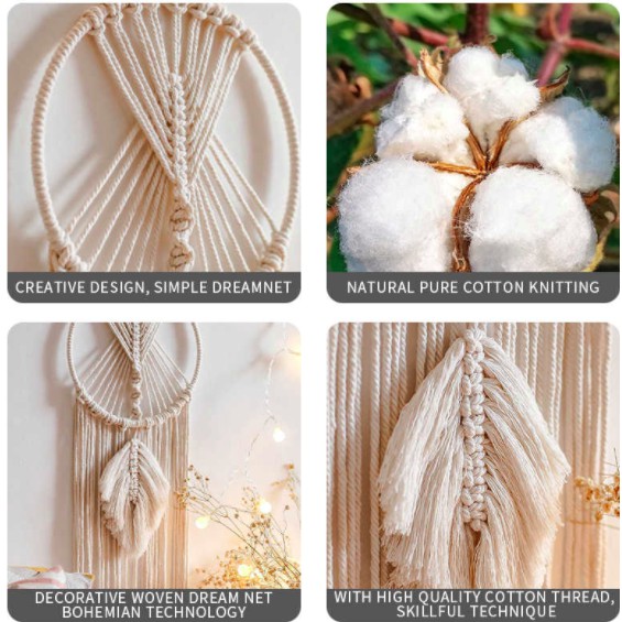 Mành treo Dreamcather Macrame decor, trang trí nhà cửa DC012