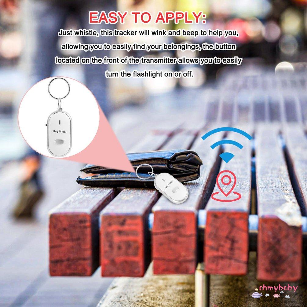 【OMB】 LED Whistle Key Finder Flashing Sound Alarm Anti-Lost Keyfinder Locator