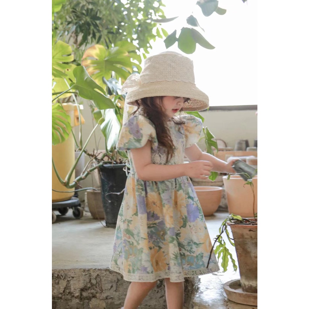 Hàng Mới Về Đầm Ren Hoa Hàn Quốc Mùa Hè 2022 Cho Bé Gái