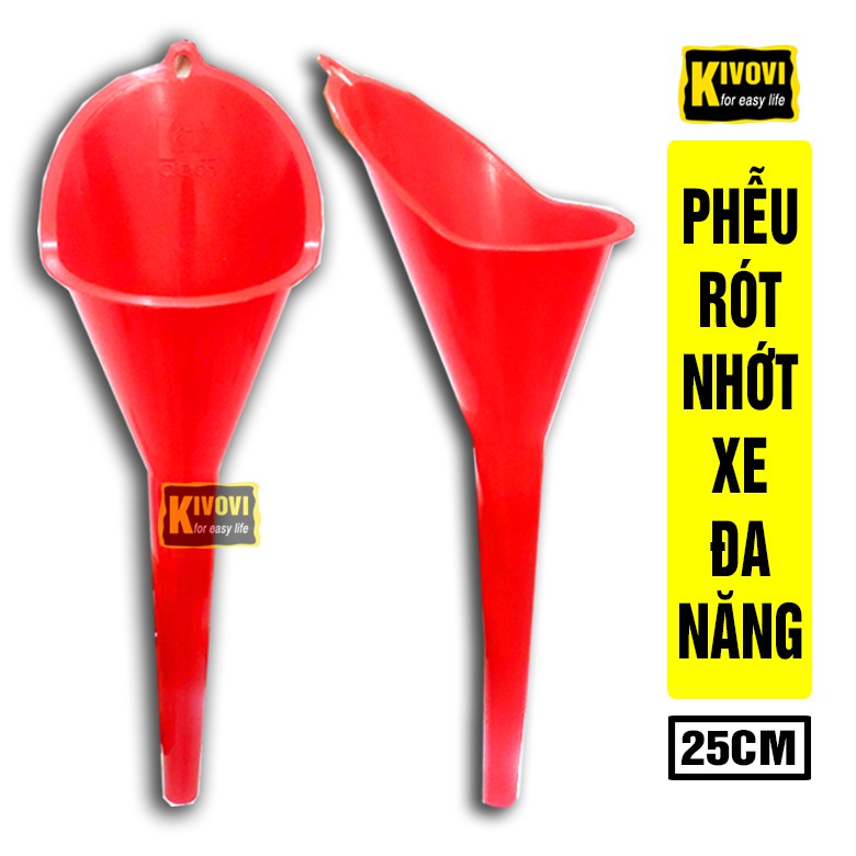 Phễu Rót Nhớt Xe Máy Đa Năng 25cm - Quặng Cán Dài Dùng Để Thay Nhớt Chuyên Nghiệp - Kivovi