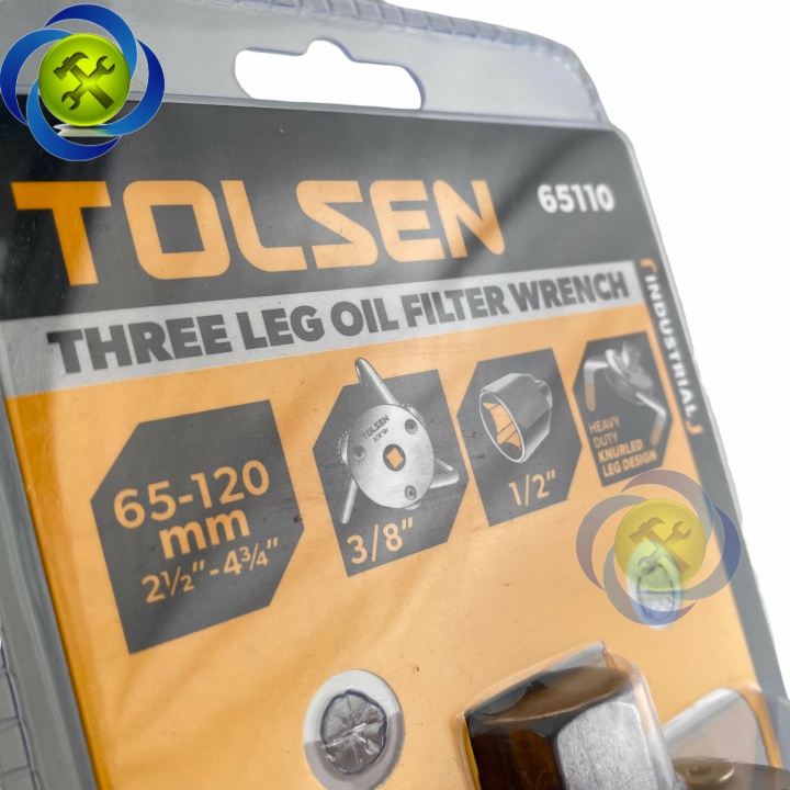 Cảo lọc dầu 3 chấu chân tròn Tolsen 65110 phạm vi mở 65-120mm