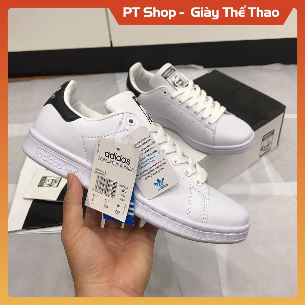 [Hàng Tốt + FreeShip] Giày thể thao STAN SMITH Trắng gót đen FULLBOX,  Giầy sneaker thể thao gọn chân xịn sò