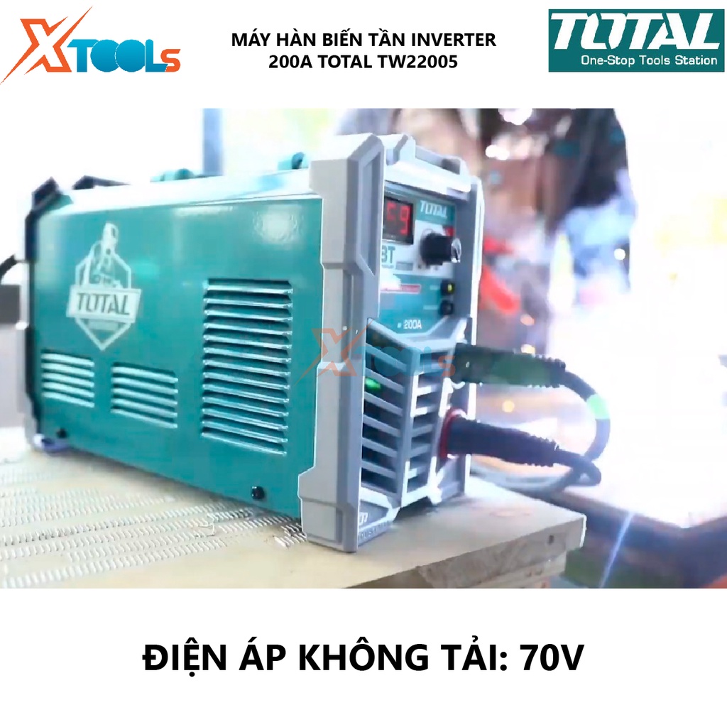 Máy hàn điện tử Inverter MMA TOTAL TW22005 Máy hàn điện có Điện thế: 220-240V Điện áp 10-200A Điện thế không tải 70V