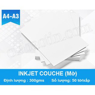 GIẤY IN MÀU ĐỊNH LƯỢNG 300G A4 -COUCHE MỜ IN ĐƯỢC MỰC NƯỚC) XẤP 50 TỜ