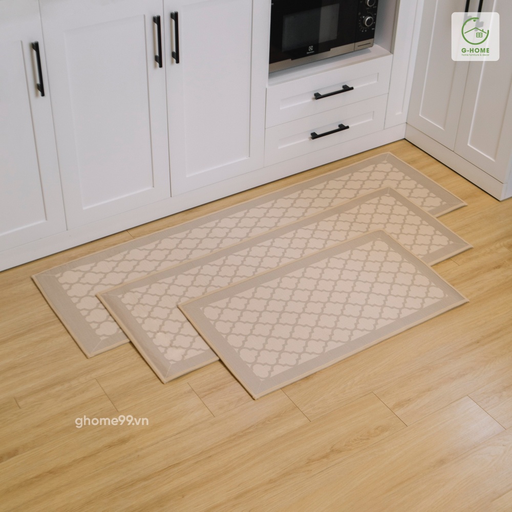 Thảm trải sàn bếp sợi vải dệt 3 lớp chống trơn trượt thấm hút nước tốt cho phòng bếp Ghome TB21M2