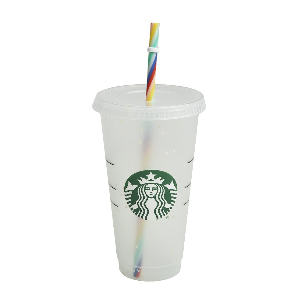 Bình Nước Starbucks 700Ml Bằng Nhựa Có Ống Hút Tiện Dụng
