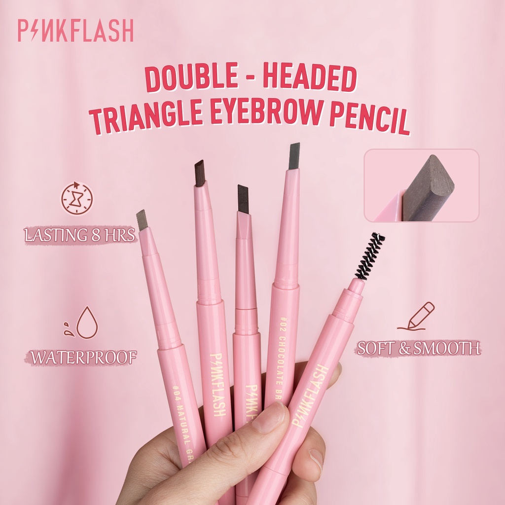 Pinkflash Bút Chì Vẽ Lông Mày Xoay Tự Động 8h Chống Nước Lâu Trôi