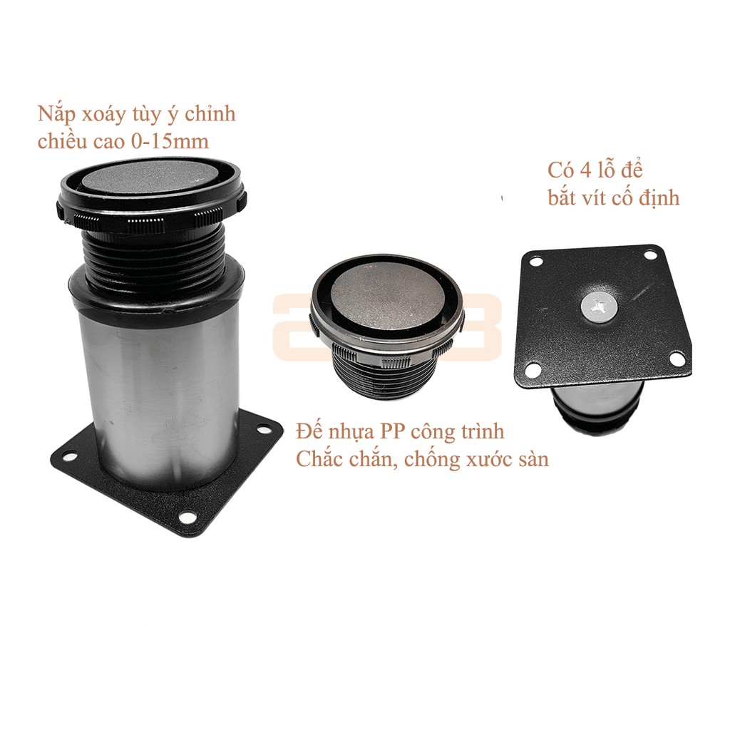 Chân bàn có điều chỉnh độ cao bằng nhựa hoặc inox 6,8,10,12,15,18,20cm
