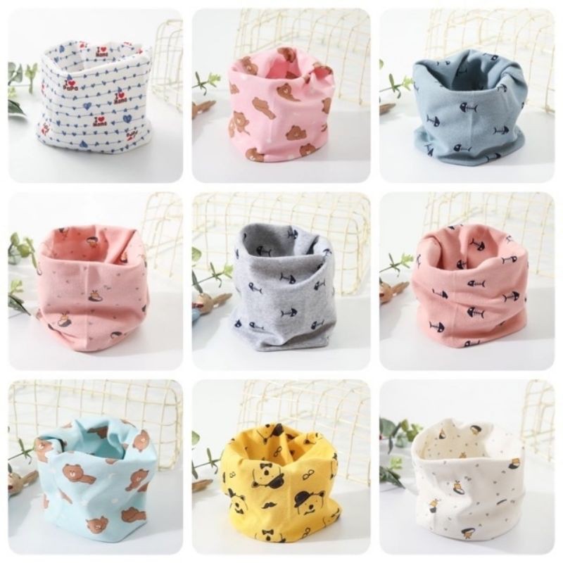 Khăn Ống Quàng Cổ Cotton 2 Lớp Giữ Ấm Cổ Cho Bé Loại 1