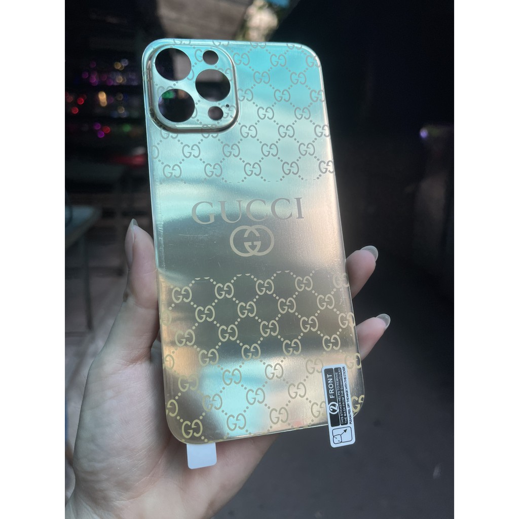 SIÊU ĐẸP Miếng Dán lưng full mạ vàng 24K hình LV, GCC,ROLEX, VERSACE IPHONE 11 12 / PRO / MAX