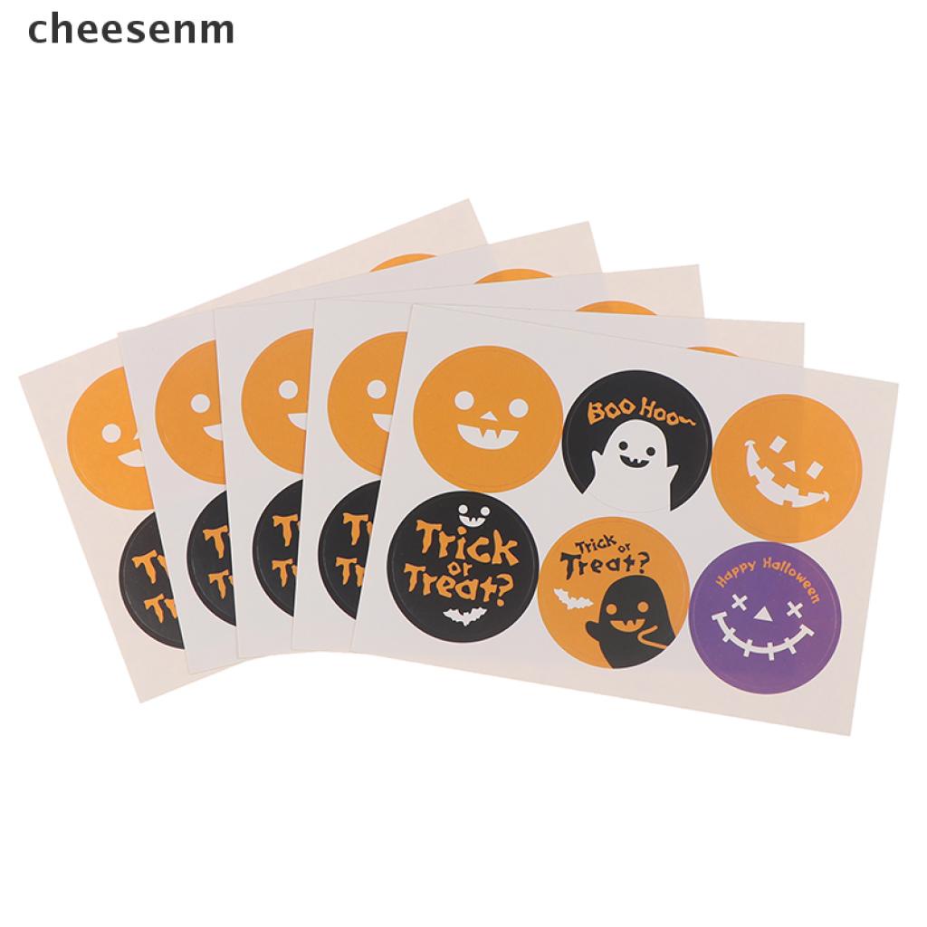 Set 60 Miếng Dán Trang Trí Gói Bánh Diy Chủ Đề Halloween