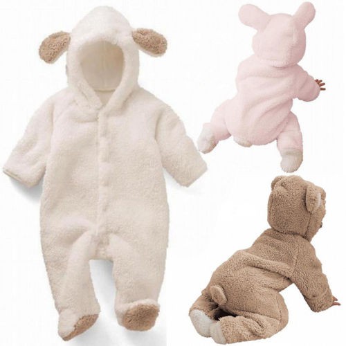 Áo liền quần Bodysuit Romper Có Mũ Trùm Đầu Mềm Mại Cho Các Bé Nhỏ Sơ Sinh
