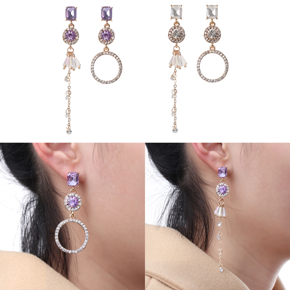 Khuyên tai chuỗi không đối xứng phong cách cổ điển