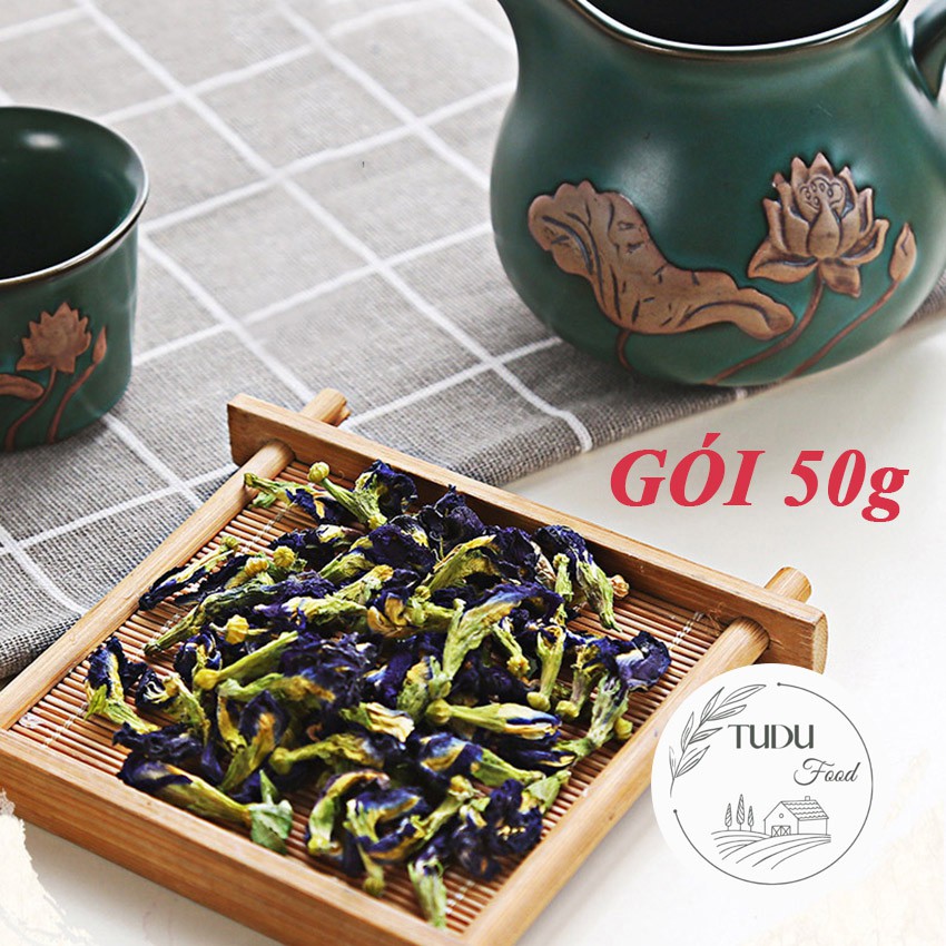 50g Trà Hoa Đậu Biếc Sấy Khô Loại 1 Tudu Food Chất Lượng Tốt, Có Lợi Cho Sức Khỏe, Đóng Gói Túi Zip Giấy Thực Phẩm