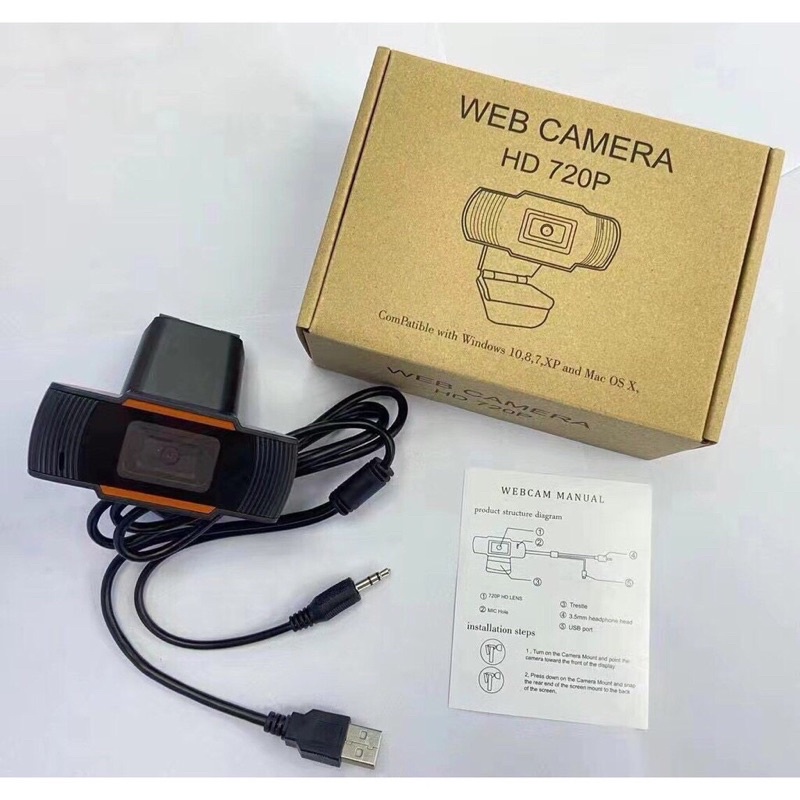 Webcam Máy Tính, Camera Có Mic 720p- Cho Laptop Học Online Qua ZOOM, Trực Tuyến- Hội Họp -Gọi Video Hình Ảnh Sắc Nét