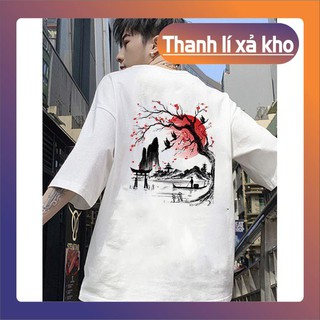 ÁO ĐÔI🔥BÁN CHẠY🔥 Áo thun unisex form rộng họa tiết sông núi phong cách Nhật Bản vải dày mịn 2020T2473