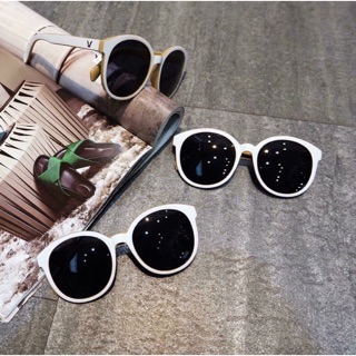 Kính râm trắng Holiday Mắt tròn thời trang  ulzzang