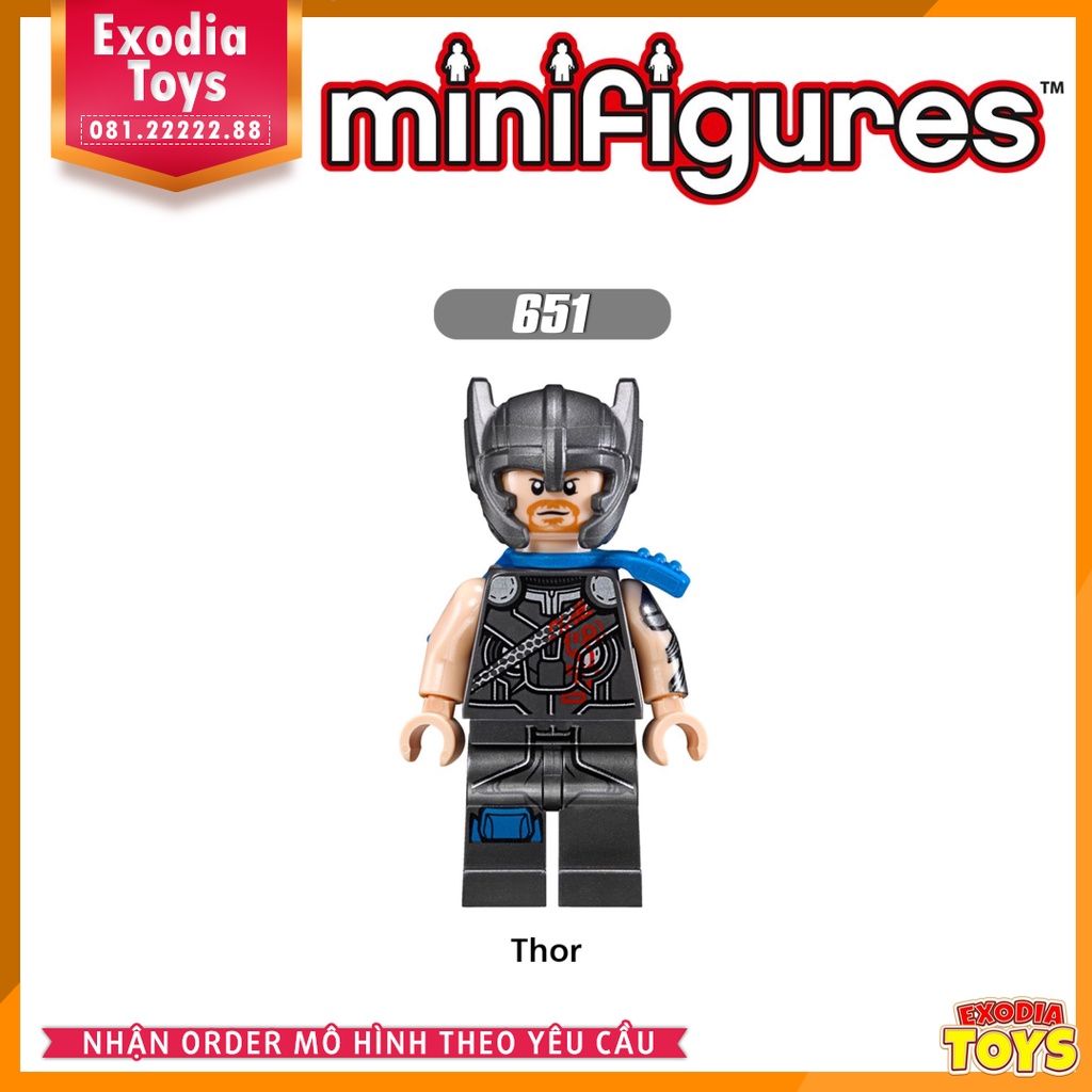 Xếp hình minifigure nhân vật siêu anh hùng Marvel : Thor Ragnarok  - Đồ Chơi Lắp Ghép Sáng Tạo - X0165