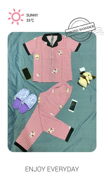 ⛔️[SALE SIÊU HOT] ⛔️ Bộ ngủ pijama chất vải lụa satin cao cấp ( tay cộc, quần dài ).