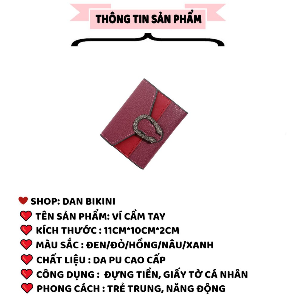Ví Nữ Cầm Tay Mini Đẹp nhiều ngăn đựng tiền gọn gàng dễ thương Mấu 118G