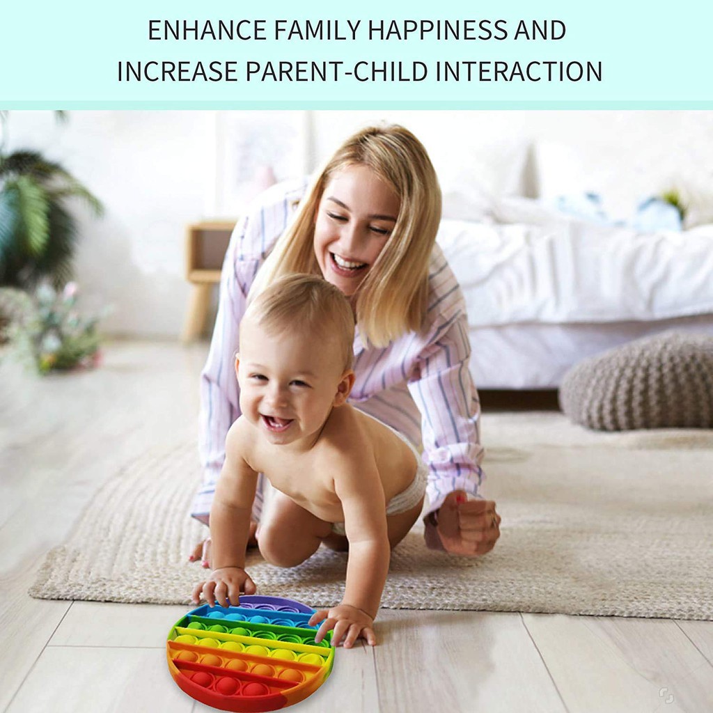 Đồ chơi ấn bong bóng HdoorLink giảm căng thẳng màu sắc cầu vồng xinh xắn