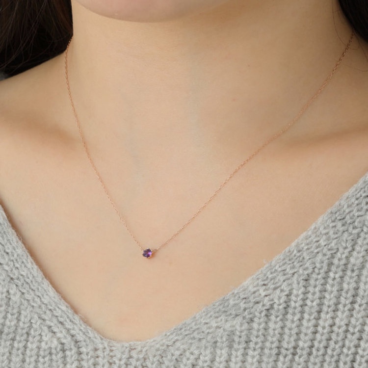 Dây chuyền vàng nữ đính đá Amethyst ESTELLE