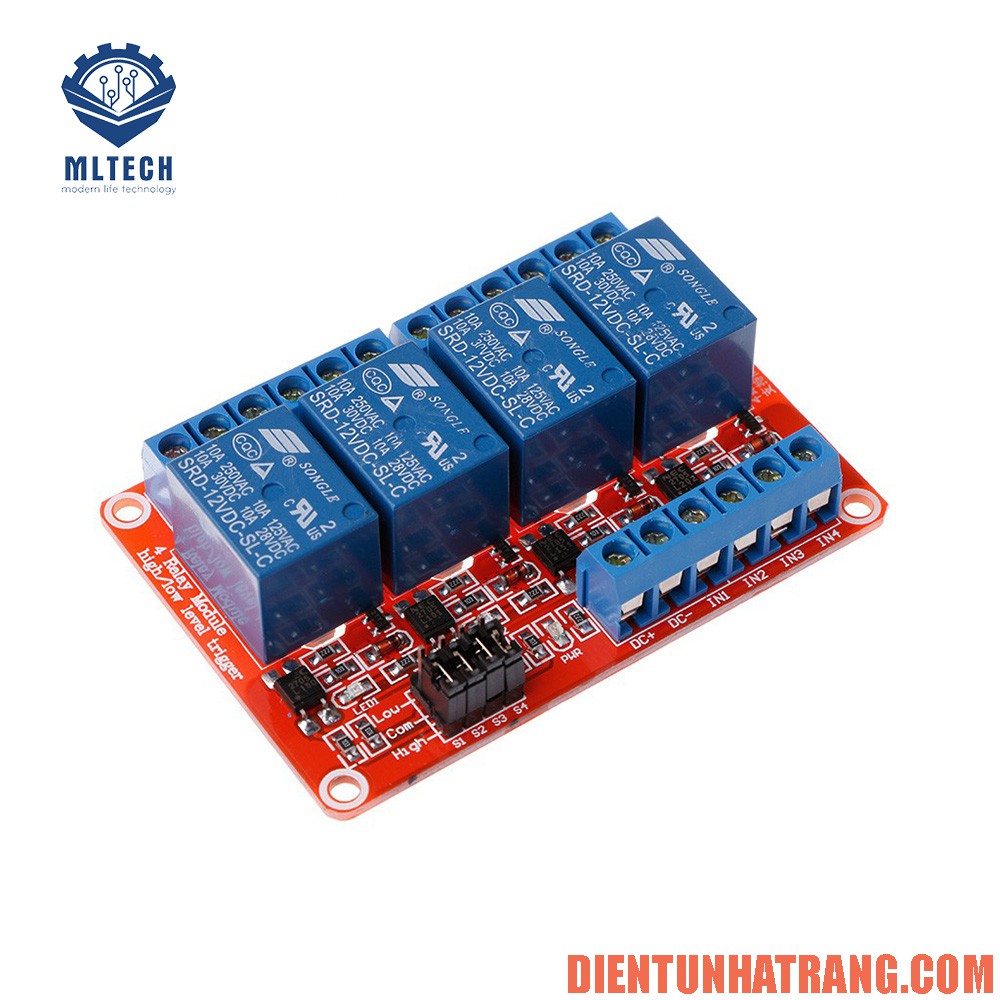 Module Relay 4 Kênh 12V có Opto cách ly