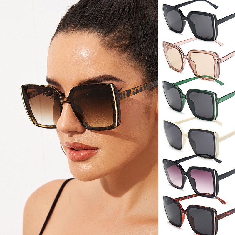 Kính mát gọng vuông lớn phong cách retro thời trang cho nam nữ