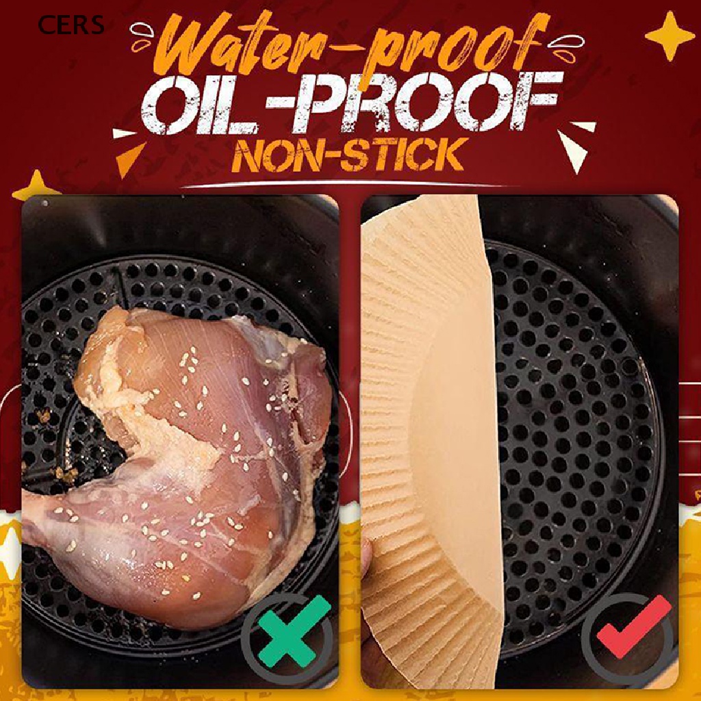 Bộ 50 Giấy Lót Nồi Chiên Không Khí Chống Dính Hình Tròn 16cm Dùng Một Lần