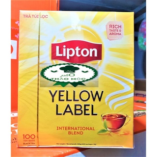 Trà túi lọc Lipton nhãn vàng hộp 100 gói x 2g date 2024