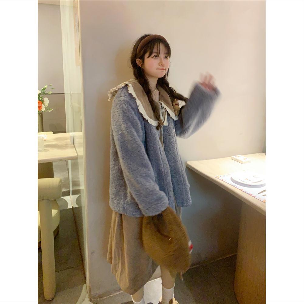 ✨váy babydoll đầm công chúa Đầm Tay Dài Cổ Ren Phong Cách Hàn Quốc Ngọt Ngào Dễ Phối Đồ Cho Nữ