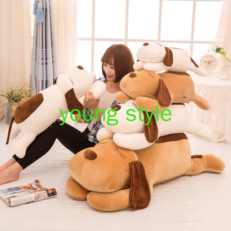 [Giá ưu đãi] Gấu bông teddy Chó tai dài lười biếng, thú nhồi bông hình con chó Size 35cm &amp; 55cm