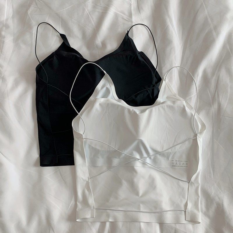 Áo Lót Lụa Lạnh Không Đường May Hở Lưng Có Đệm Ngực Gợi Cảm Mùa Hè Hàng Mới