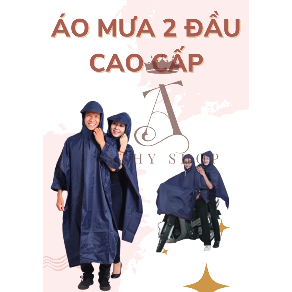 Áo mưa 2 đầu cho tình nhân hai người loại dày cao cấp rain wear rainwear