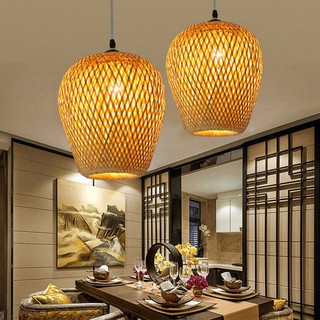 Combo 3 chao đèn tre đèn mây tre đèn lồng tre (2 dài+1 ngắn)